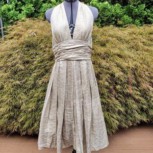 Adrianna Papell Gold/Champagne Halter Dress